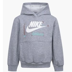 Kids' Unisex Nike Size Medium (5-6YRS) Grey Cotton Blend Pullover Hoodie